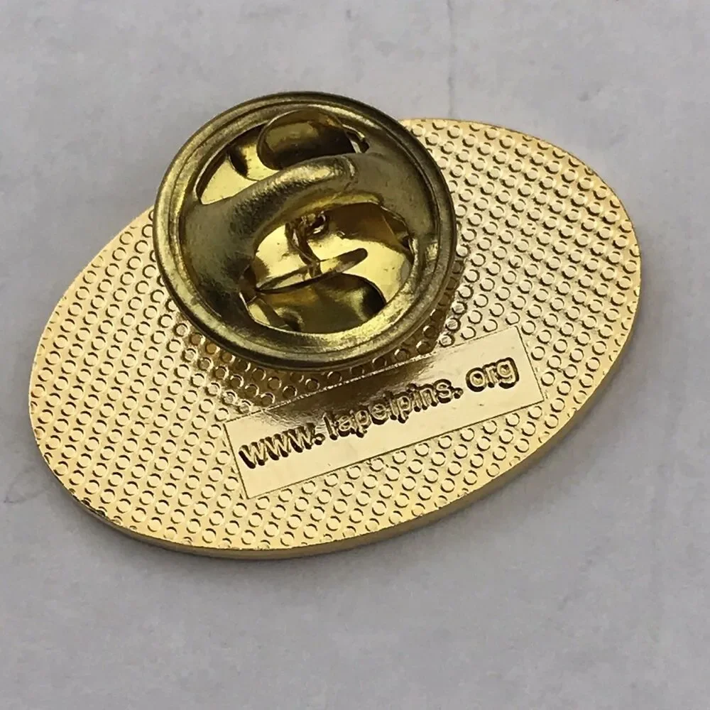 Ridin' The Hill Country Bandera Texas Pin Brooch Gold Tone Enamel Motorcycle